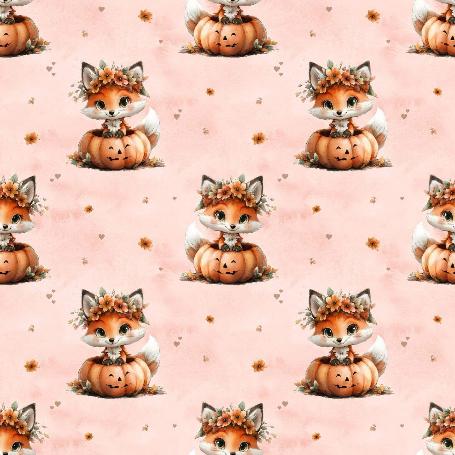 French Terry Meterware mit verspieltem Herbstmotiv – perfekt für Pullover & Pumphosen