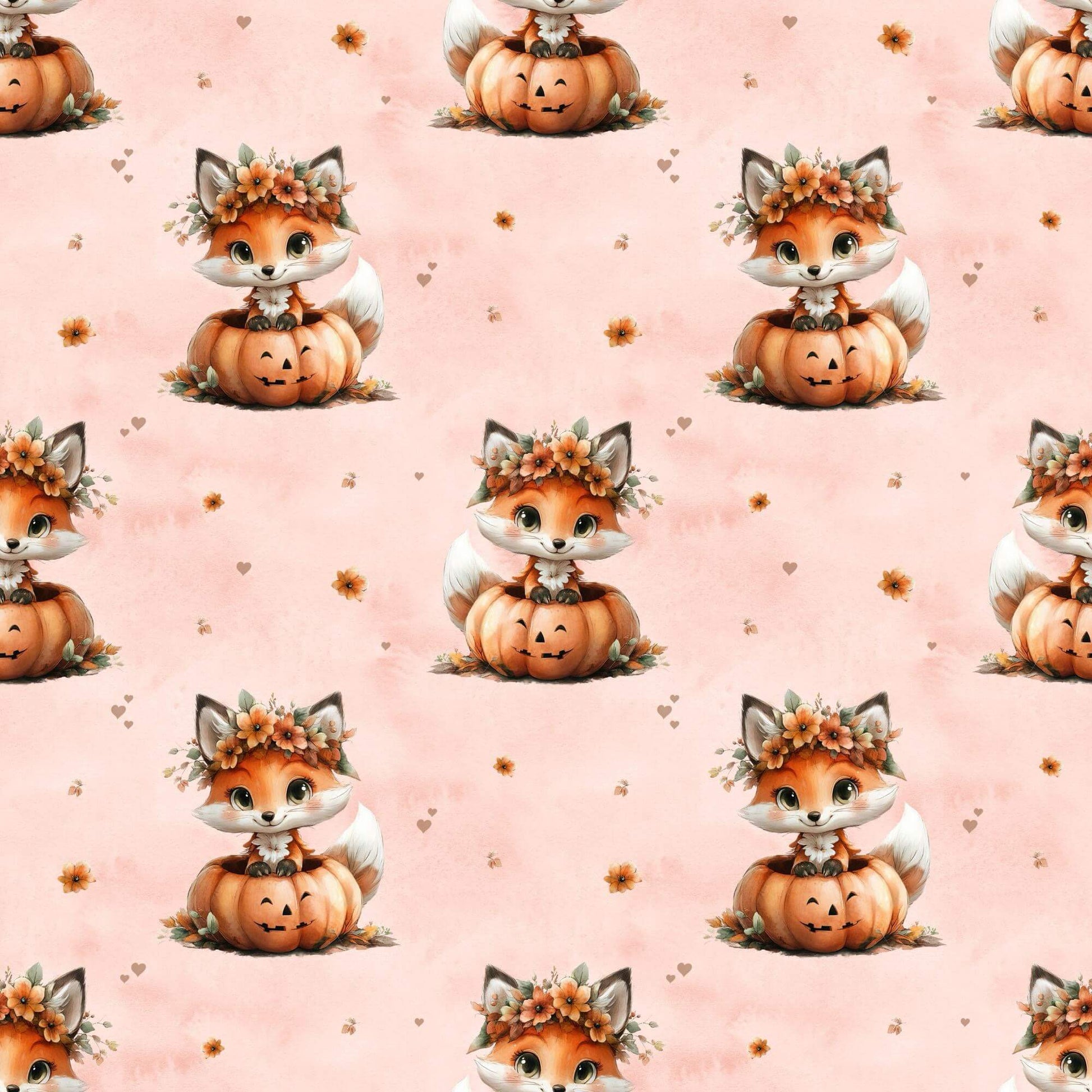 French Terry Meterware mit verspieltem Herbstmotiv – perfekt für Pullover & Pumphosen