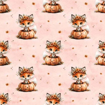 French Terry Meterware mit verspieltem Herbstmotiv – perfekt für Pullover & Pumphosen