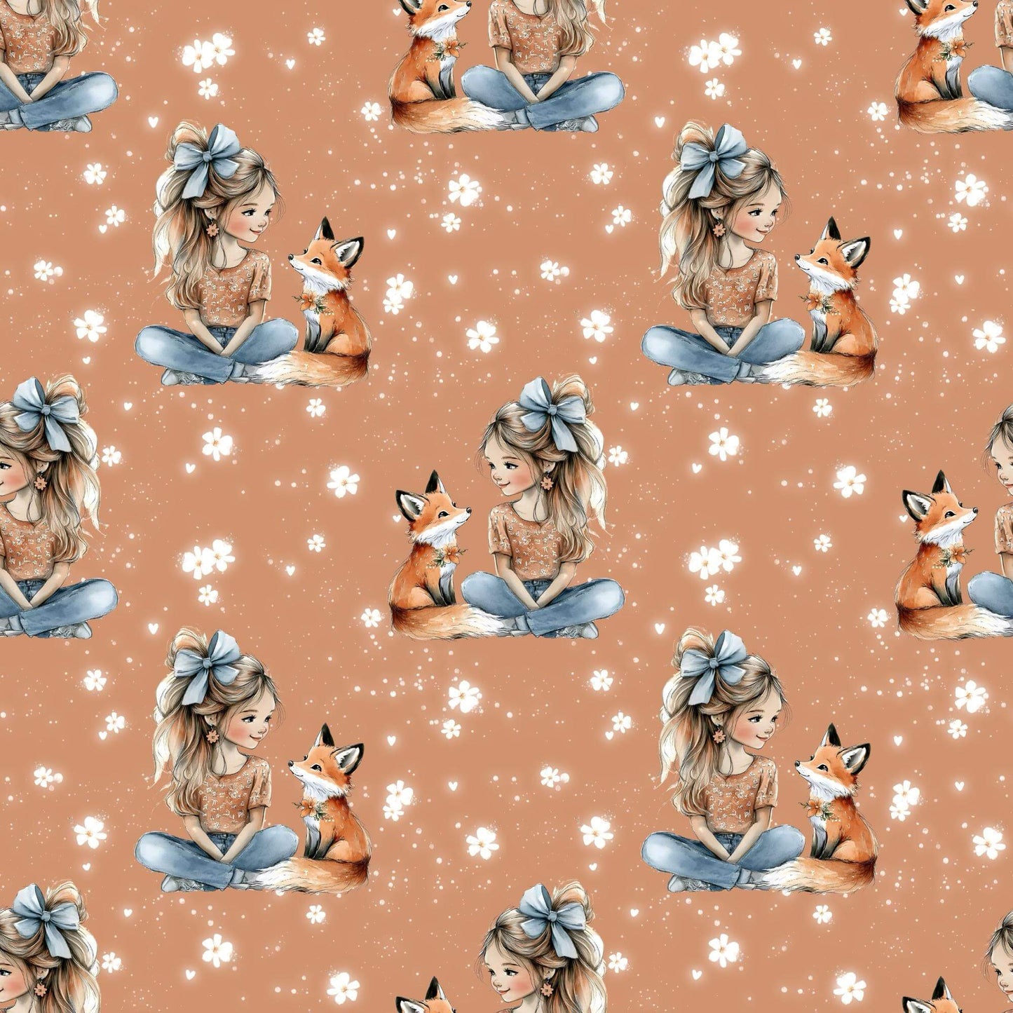 French Terry Meterware mit Waldmotiv – perfekt für Pullover & Pumphosen