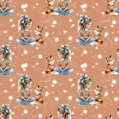 French Terry Meterware mit Waldmotiv – perfekt für Pullover & Pumphosen