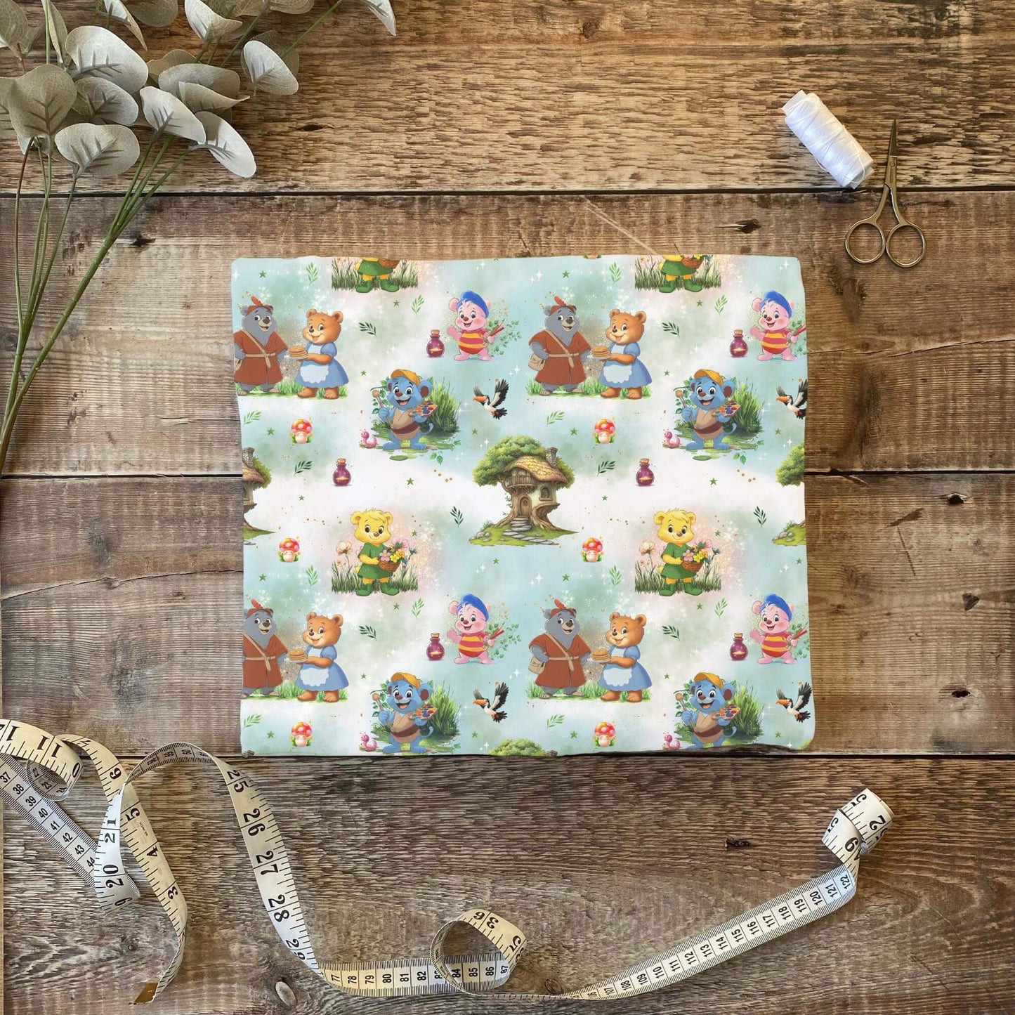 „Jersey Kinderstoff mit Bärchenmotiv – OEKO-TEX zertifiziert & liebevoll illustriert“