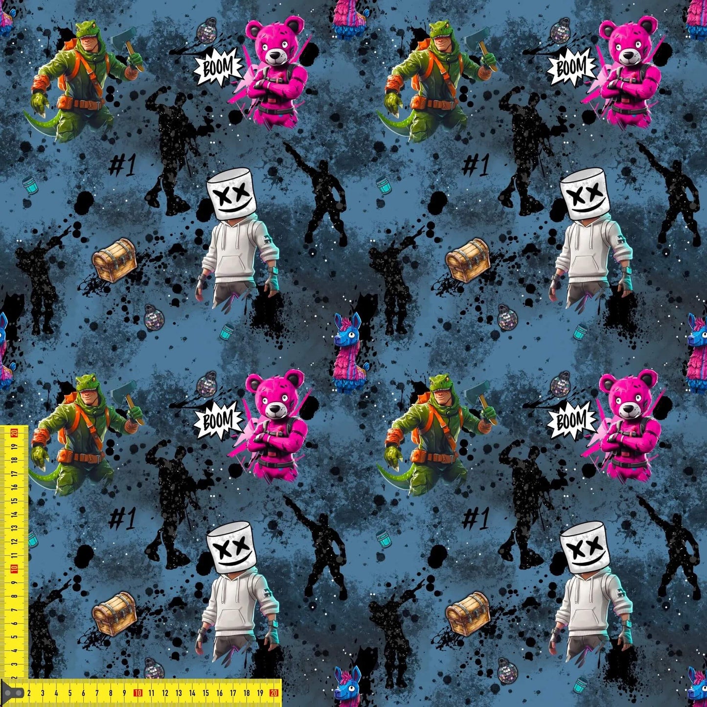 „Jersey Kinderstoff mit Gamingmotiv – OEKO-TEX zertifiziert & farbenfroh illustriert“