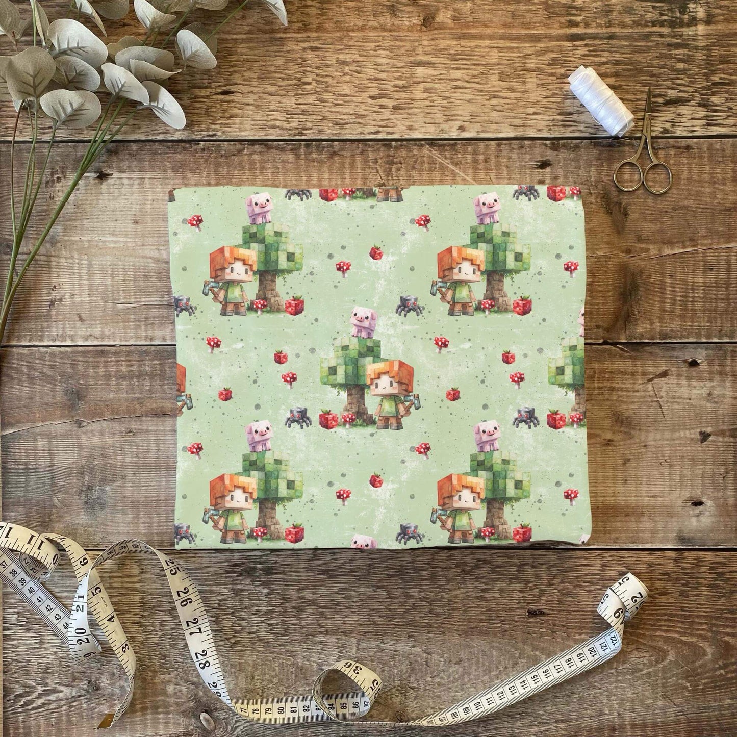 „Jersey Kinderstoff mit Pixelmotiv – OEKO-TEX zertifiziert & liebevoll illustriert“