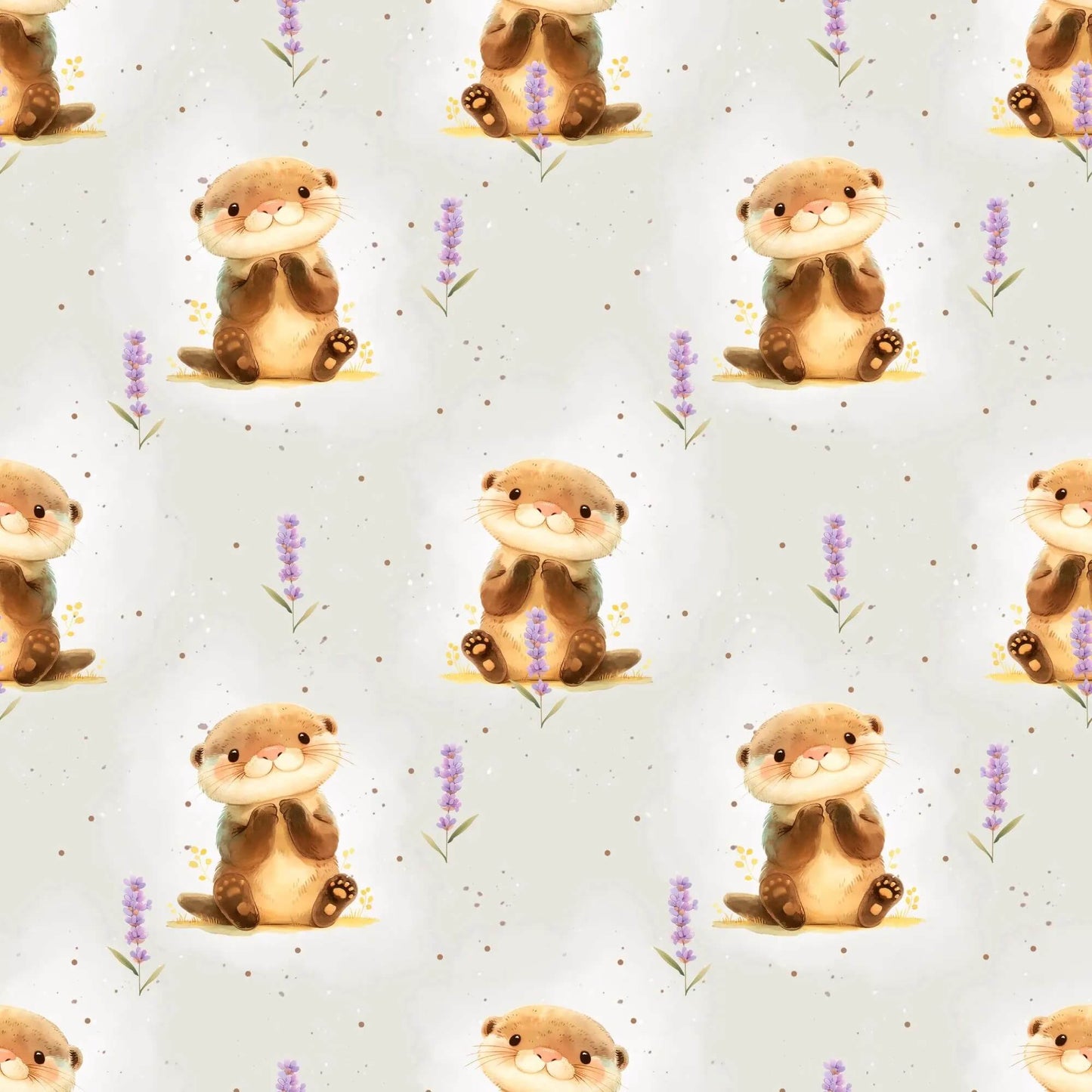 „Jersey Kinderstoff mit Ottermotiv – OEKO-TEX zertifiziert & liebevoll illustriert“