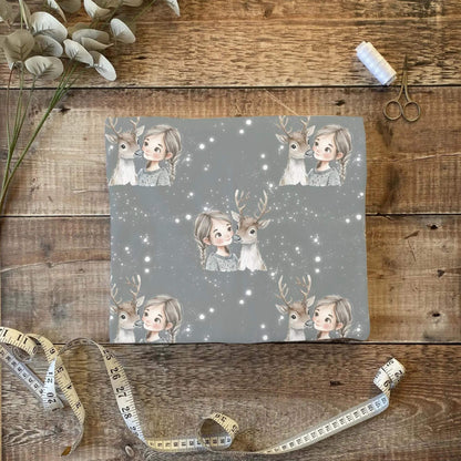 „Jersey Kinderstoff mit Wintermotiv – OEKO-TEX zertifiziert & liebevoll illustriert“