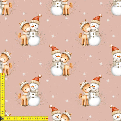 „Jersey Kinderstoff mit Wintermotiv – OEKO-TEX zertifiziert & liebevoll illustriert“