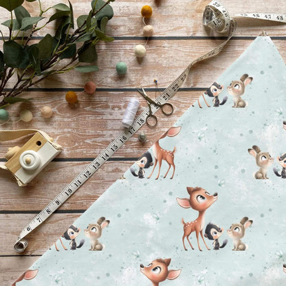 „Jersey Kinderstoff mit Waldfreunde Motiv – OEKO-TEX zertifiziert & liebevoll illustriert“