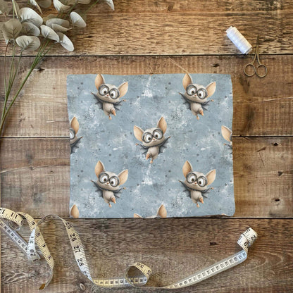 „Jersey Kinderstoff mit Fledermaus Motiv – OEKO-TEX zertifiziert & liebevoll illustriert“