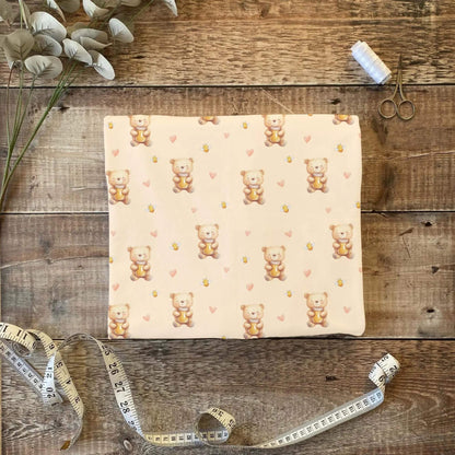 „Jersey Kinderstoff mit Bärenmotiv – OEKO-TEX zertifiziert & liebevoll illustriert“