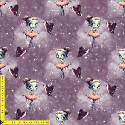 „Jersey Kinderstoff mit Ballerina Motiv – OEKO-TEX zertifiziert & liebevoll illustriert“