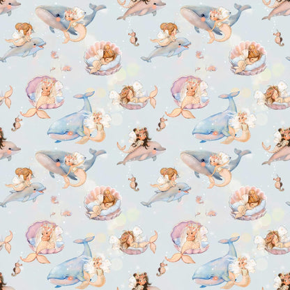 Unterwassertraum Musselin und Softshell Stoff Meterware mit Maßband, Stoff Meterware online kaufen