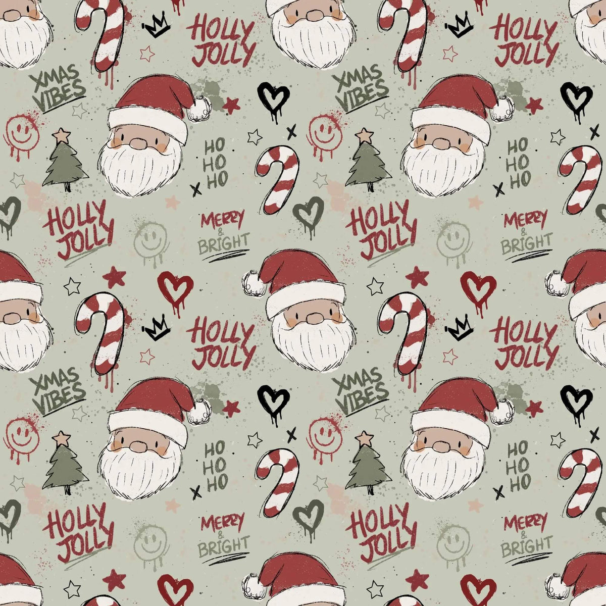 Xmas Vibes Musselin und Softshell Stoff Meterware mit Maßband, Stoff Meterware online kaufen