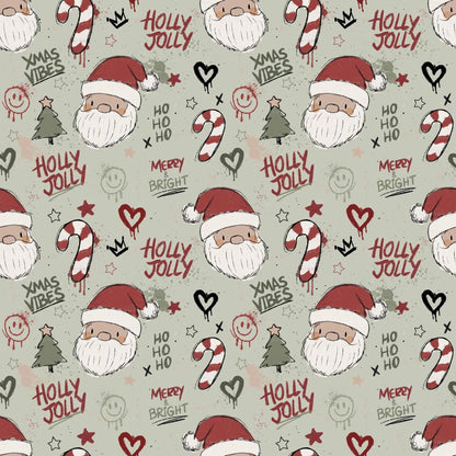Xmas Vibes Musselin und Softshell Stoff Meterware mit Maßband, Stoff Meterware online kaufen