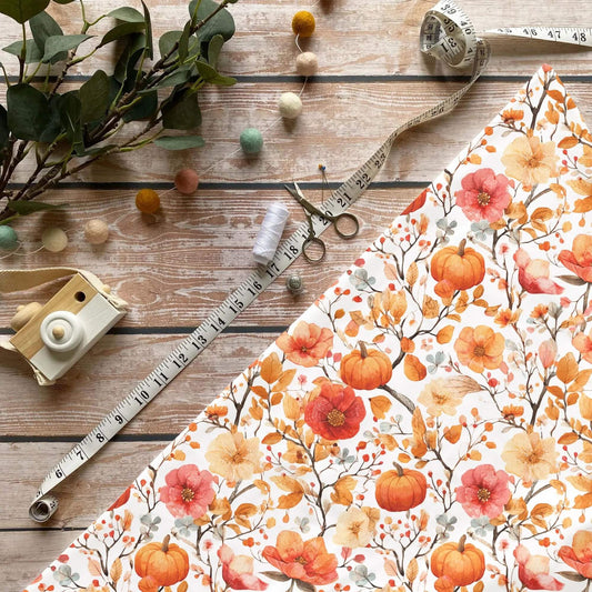 Stoff Meterware Herbstblüten Kürbiszauber Kinderstoffe Nähzubehör
