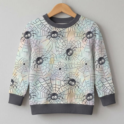 Spinnennetzfreunde Kinderpullover am Kleiderbügel