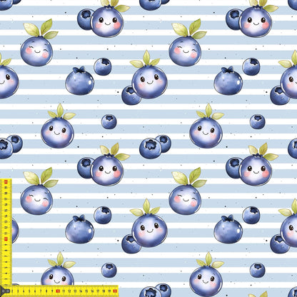 Kinderstoff Blaubeeren als 0,5m Sofortkauf Lagerware