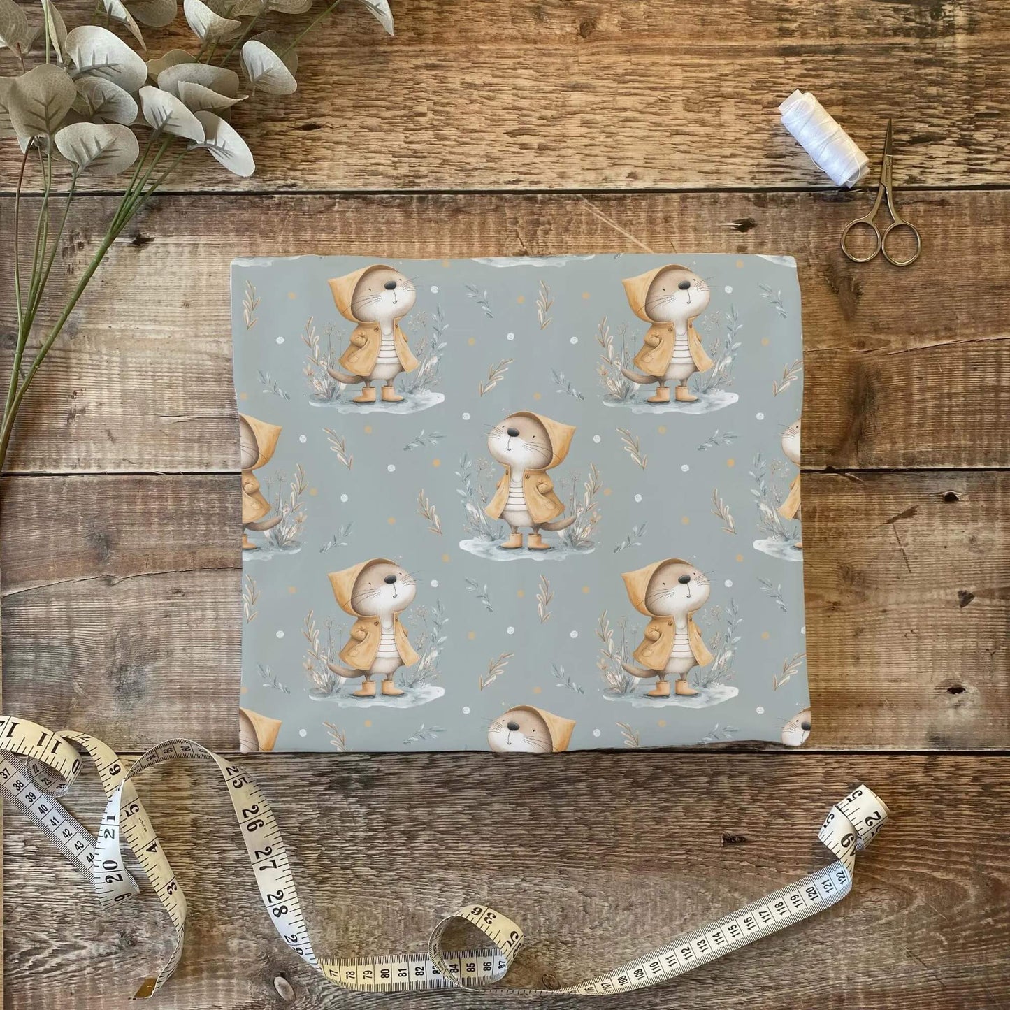 Kinderstoff mit Ottermotiv als 0,5m Sofortkauf Lagerware