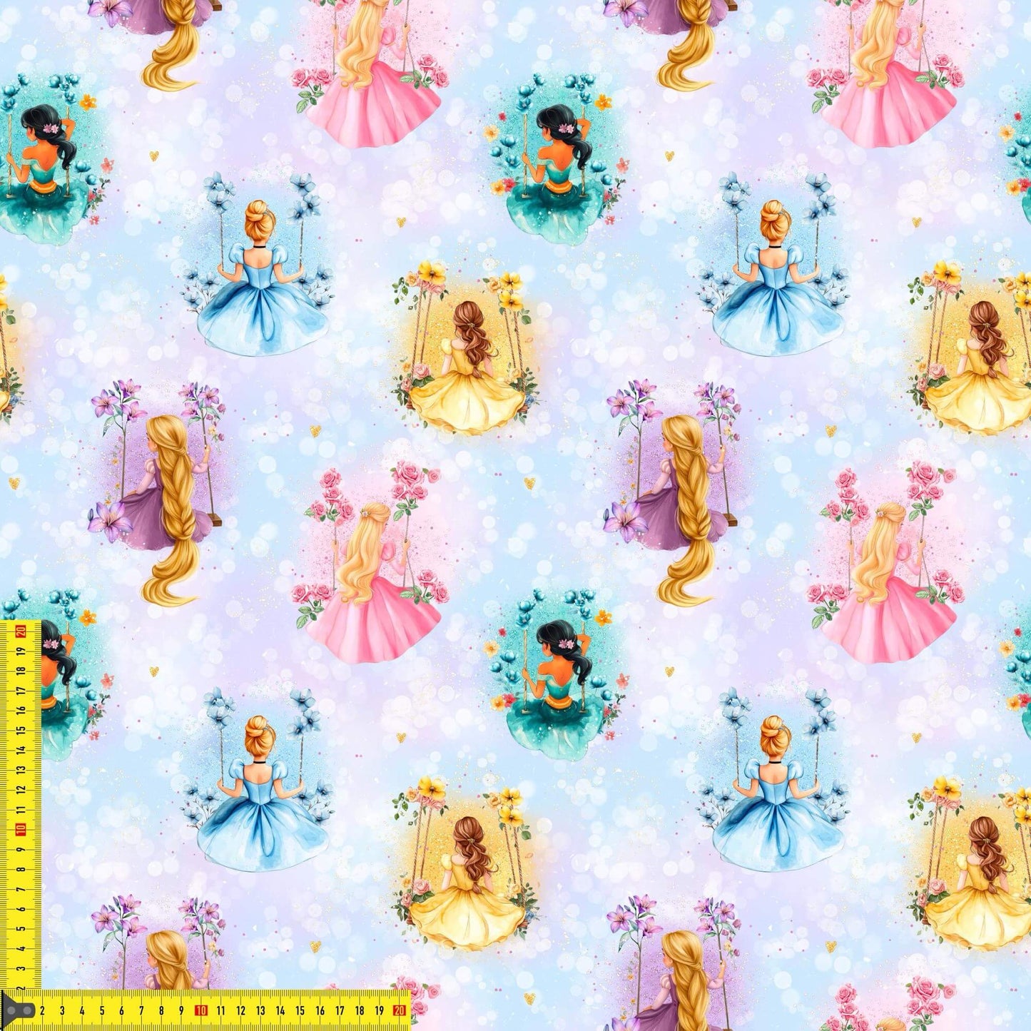 Kinderstoff Schaukelnde Prinzessin als 0,5m Sofortkauf Lagerware