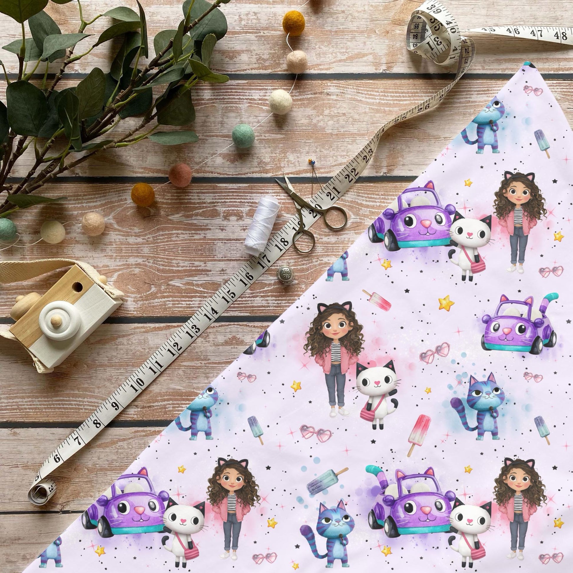 Kitty Pop Dream Kinderstoff auf Jersey – farbenfrohes Motiv als Meterware OEKO‑TEX 100
