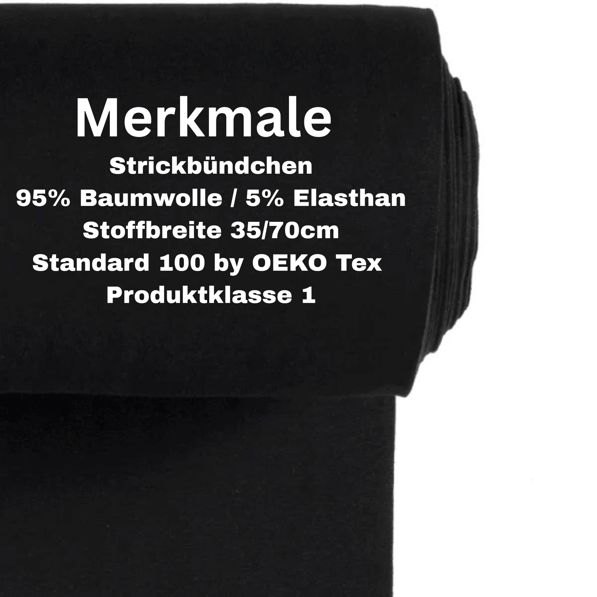Strickbündchen schwarz Meterware OEKO TEX 100 hochwertig