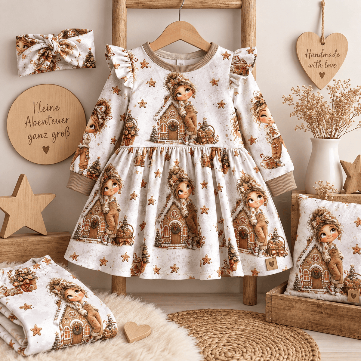 Stoff Meterware Lebkuchenzauber Kinderstoffe Nähbeispiel