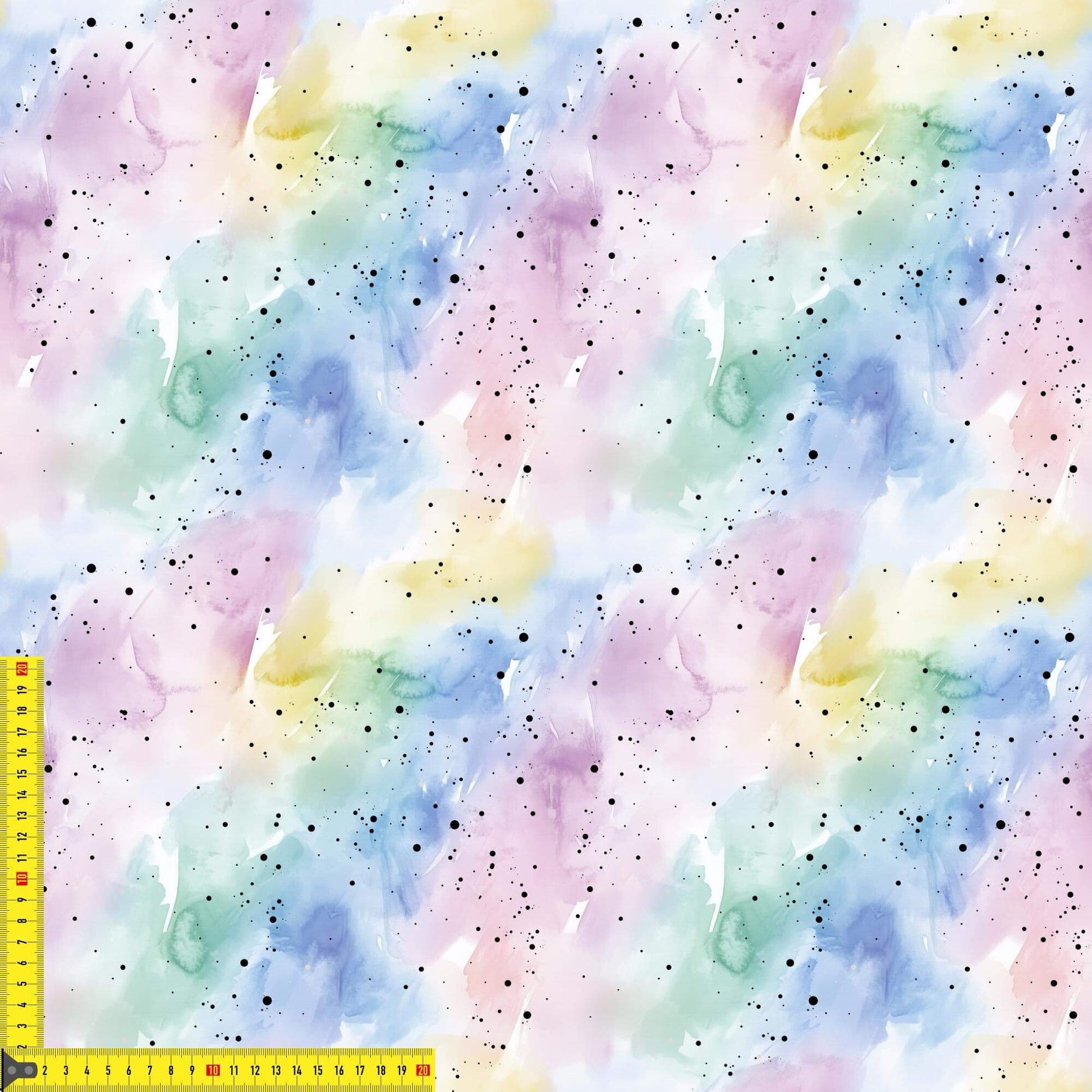 Kombi Regenbogen Einhorn Stoff auf Jersey – pastellfarbener Aquarell‑Hintergrund OEKO‑TEX 100
