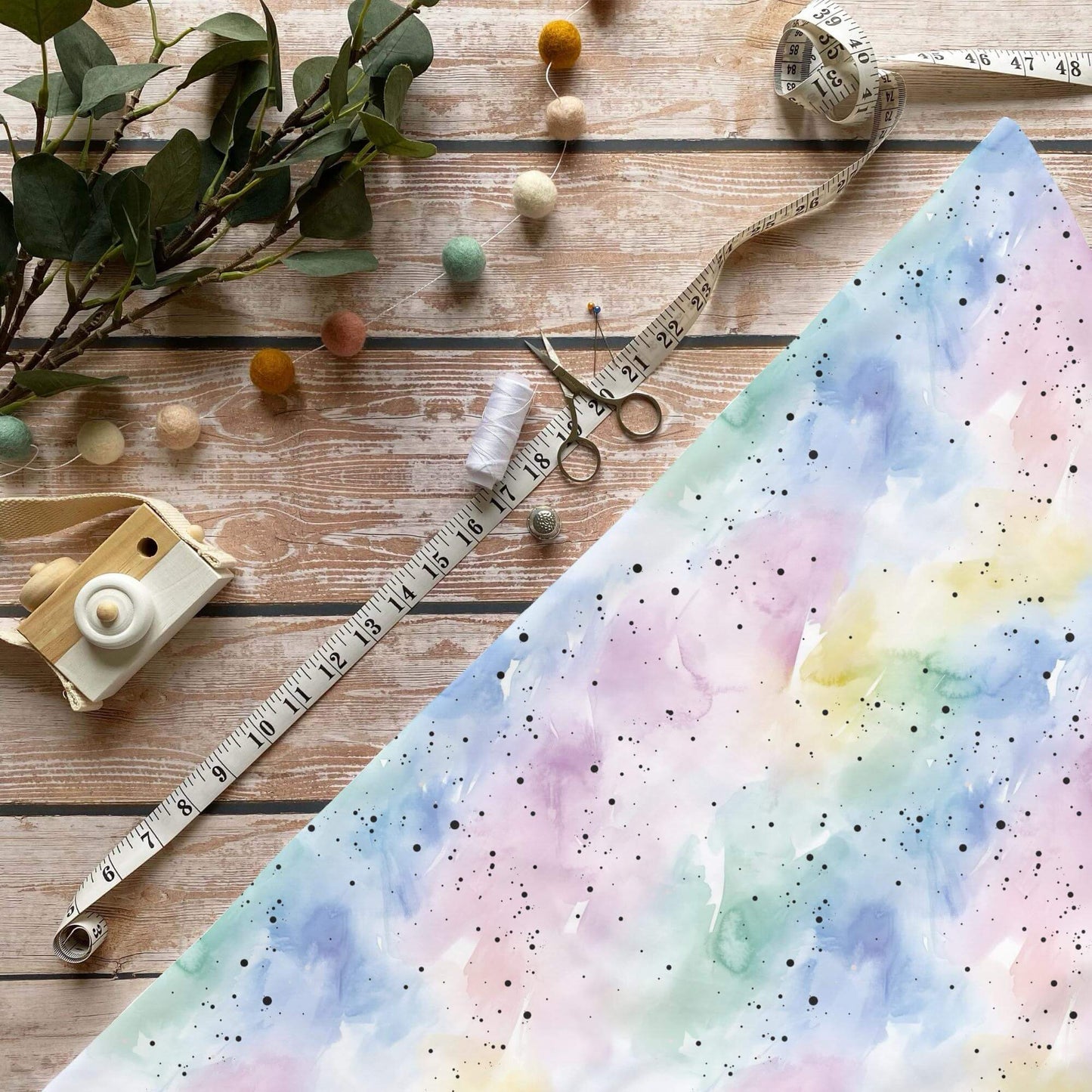 Kombi Regenbogen Einhorn French Terry – hochwertiger Kombistoff mit Regenbogenfarben
