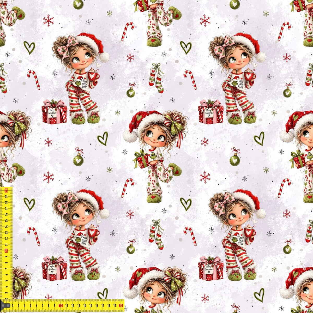 Stoff Meterware Weihnachtsmädchen Kinderstoffe Babystoffe