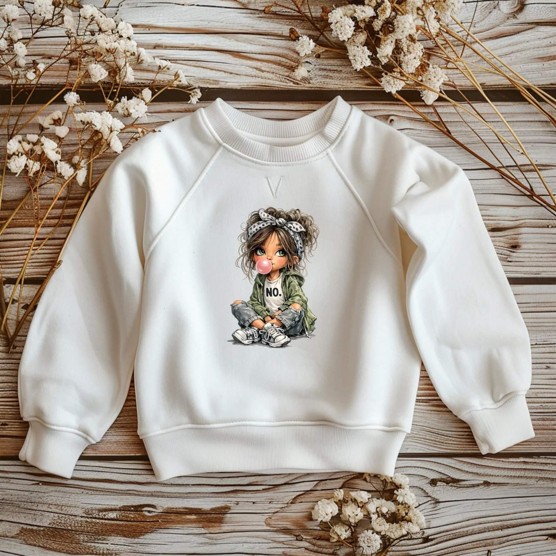 Bügelmotiv Mädchen Pullover DIY Geschenkidee cooles Girl
