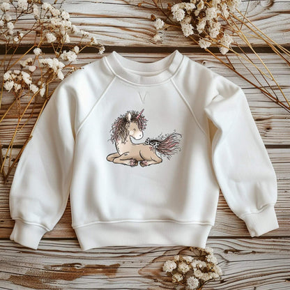Einhorn Bügelmotiv Pullover Kinder Geschenkidee DIY
