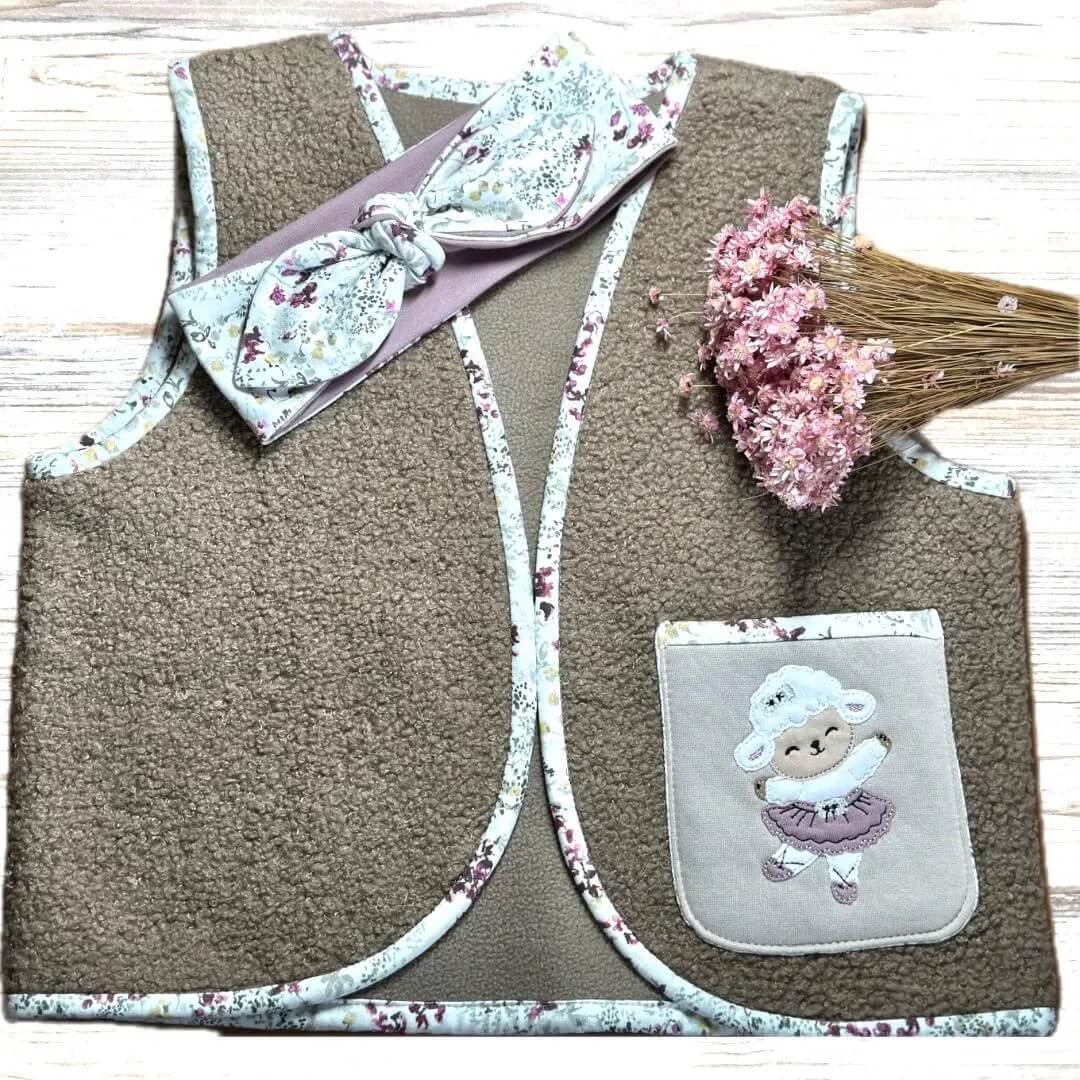 Stickdatei Lamm Ballerina für Babykleidung – digitaler Download