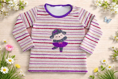 Stickdatei Ballerina Lamm für Mädchenkleidung