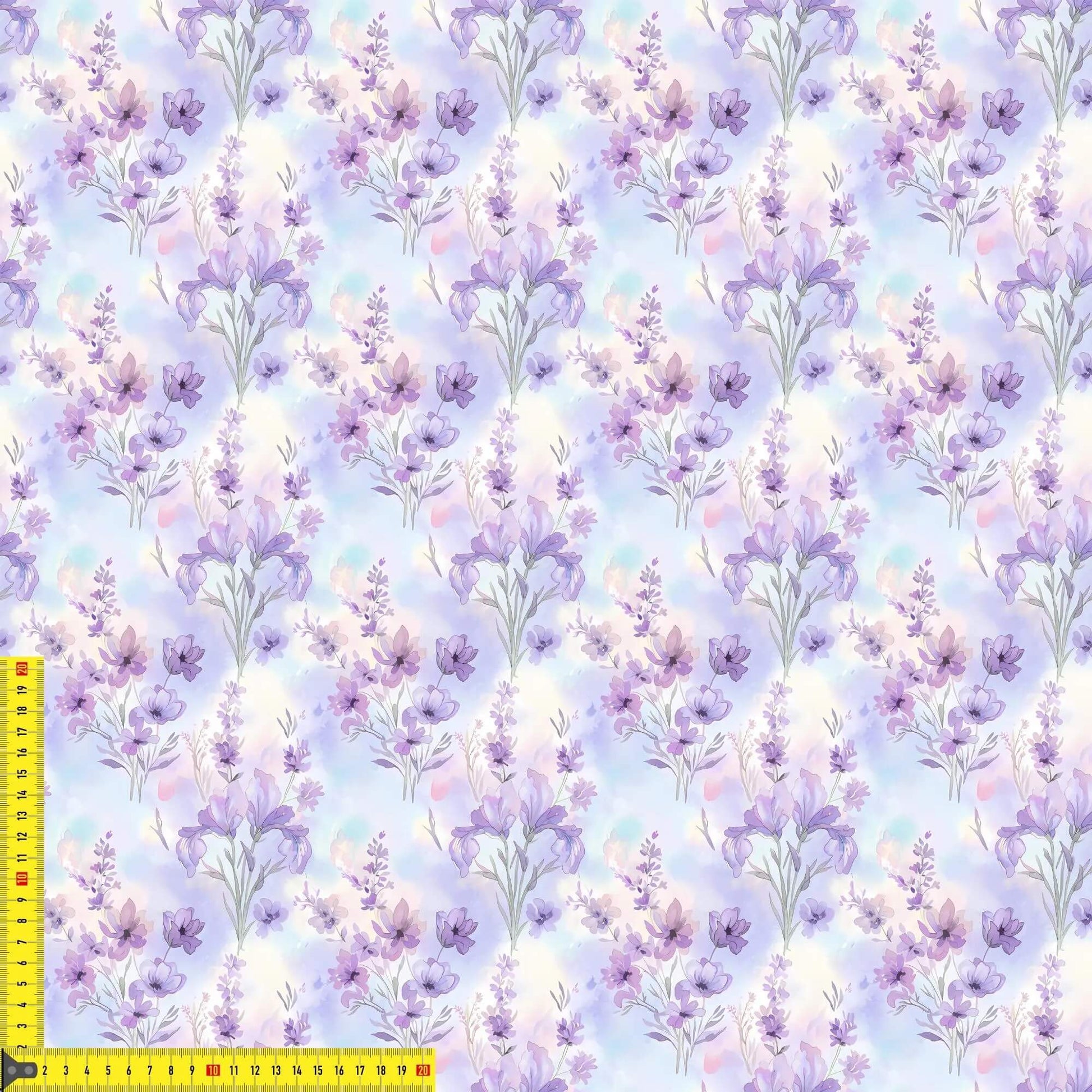 Lavendelgarten Stoff auf Jersey – florales Aquarellmotiv OEKO‑TEX 100
