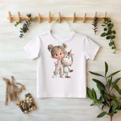 Einhorn Mädchen Bügelmotiv Kinder DIY Textildruck DTF
