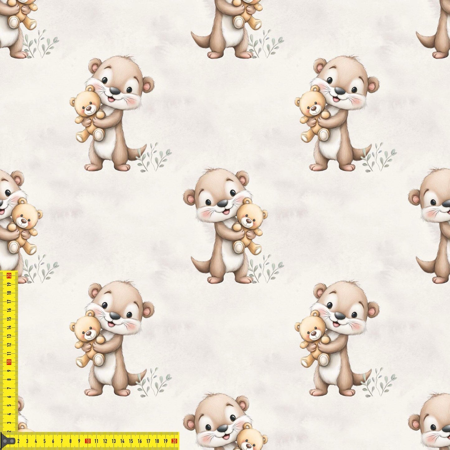 French Terry Otter Kinderstoffe OEKO-TEX zertifizierte Meterware für Babykleidung und kreative Nähprojekte
