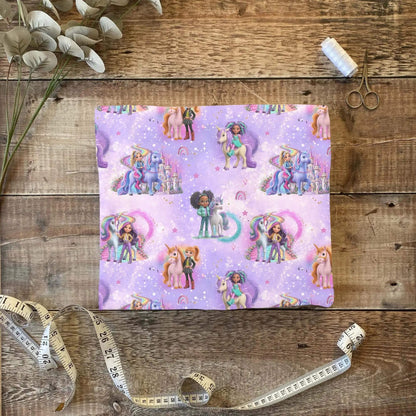 Kinderstoffe und Babystoffe Magisches Einhorn Lila Stoff Meterware OEKO-TEX Standard 100
