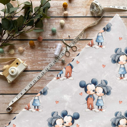 Mäuseliebe Kinderstoff auf Jersey – romantisches Motiv als Meterware OEKO‑TEX 100
