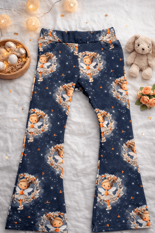 „Schlaghose Winterfee aus French Terry – Mädchenkleidung mit Feenmotiv“