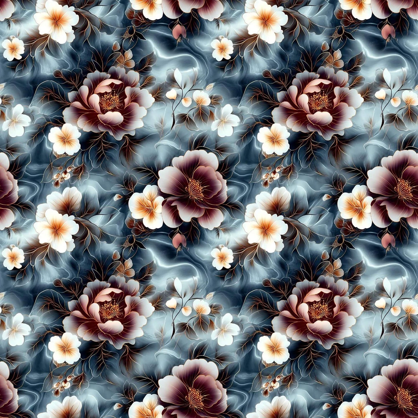 „Minky Glatt Stoff Weiß Blau Blüten – OEKO-TEX zertifiziert & ideal für Kuscheldecken“