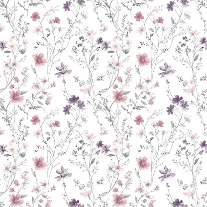 „Minky Glatt Stoff Blumenmuster Weiß – OEKO-TEX zertifiziert & ideal für Kuscheldecken“