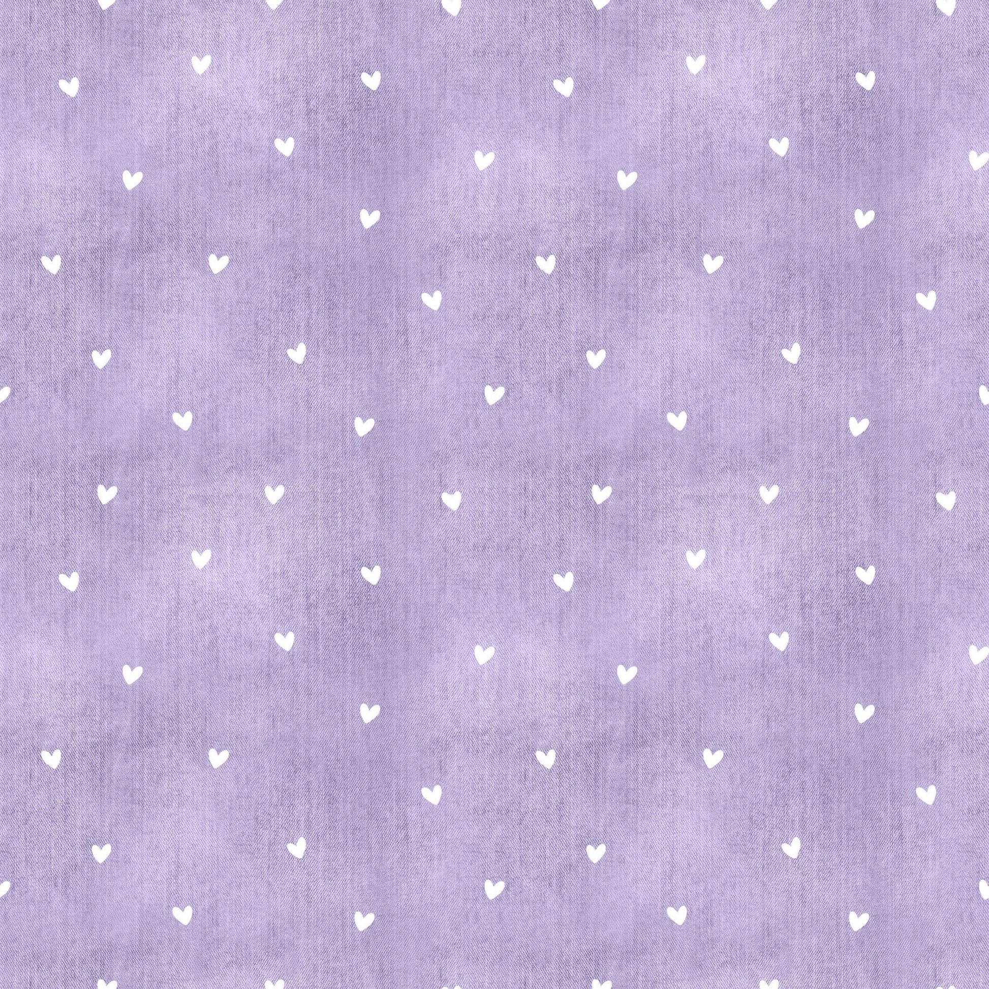 „Minky Glatt Stoff Lila Herzen – OEKO-TEX zertifiziert & ideal für Kuscheldecken“