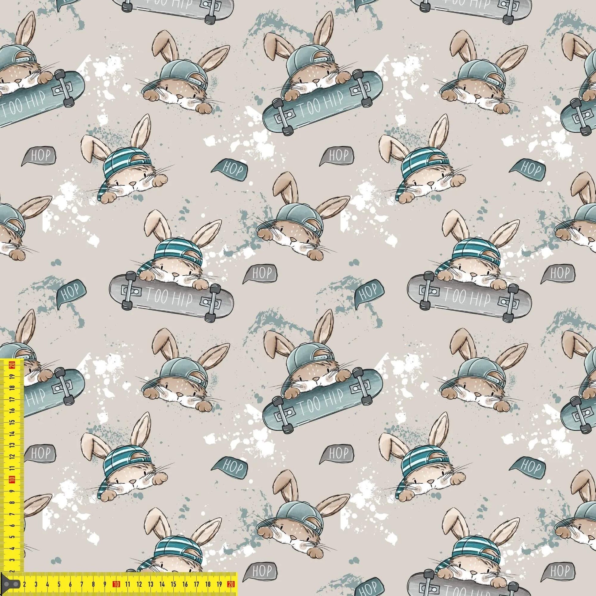 „Minky Glatt Stoff Hase Cool – OEKO-TEX zertifiziert & ideal für Kuscheldecken & Accessoires“