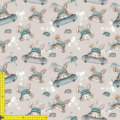 „Minky Glatt Stoff Hase Cool – OEKO-TEX zertifiziert & ideal für Kuscheldecken & Accessoires“