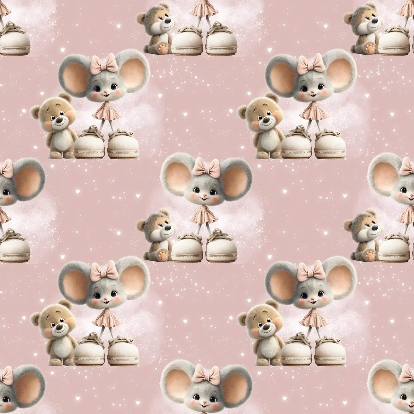 „Minky Glatt Stoff Mausmotiv – OEKO-TEX zertifiziert & ideal für Kuscheldecken“