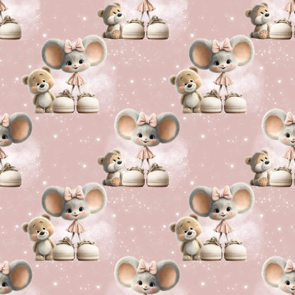 „Minky Glatt Stoff Mausmotiv – OEKO-TEX zertifiziert & ideal für Kuscheldecken“