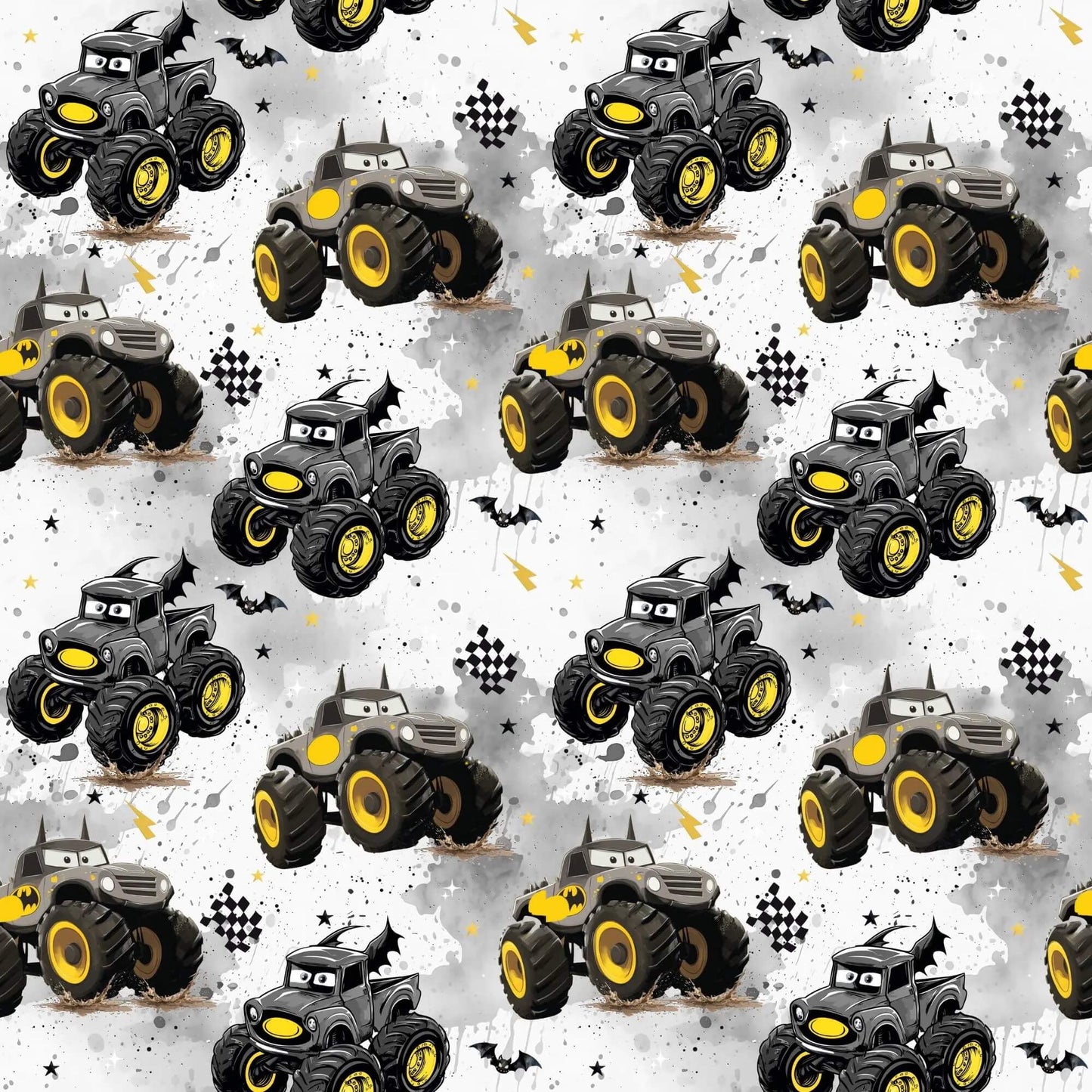 „Minky Glatt Stoff Monstertruck – OEKO-TEX zertifiziert & ideal für Kuscheldecken“