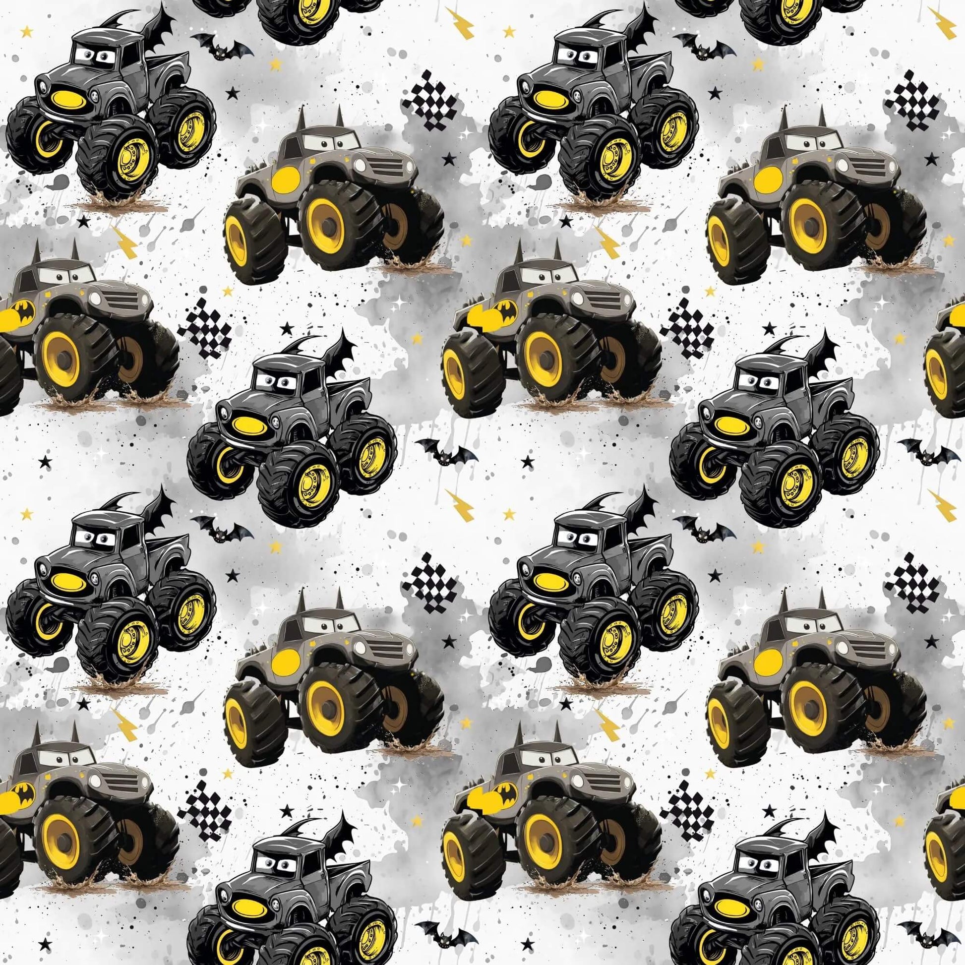 „Minky Glatt Stoff Monstertruck – OEKO-TEX zertifiziert & ideal für Kuscheldecken“