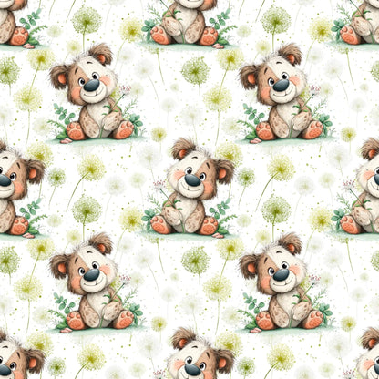 „Minky Glatt Stoff Pusteblumenbär – OEKO-TEX zertifiziert & ideal für Kuscheldecken“
