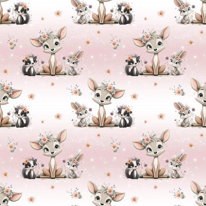 „Minky Glatt Stoff Waldmotiv – OEKO-TEX zertifiziert & ideal für Kuscheldecken“